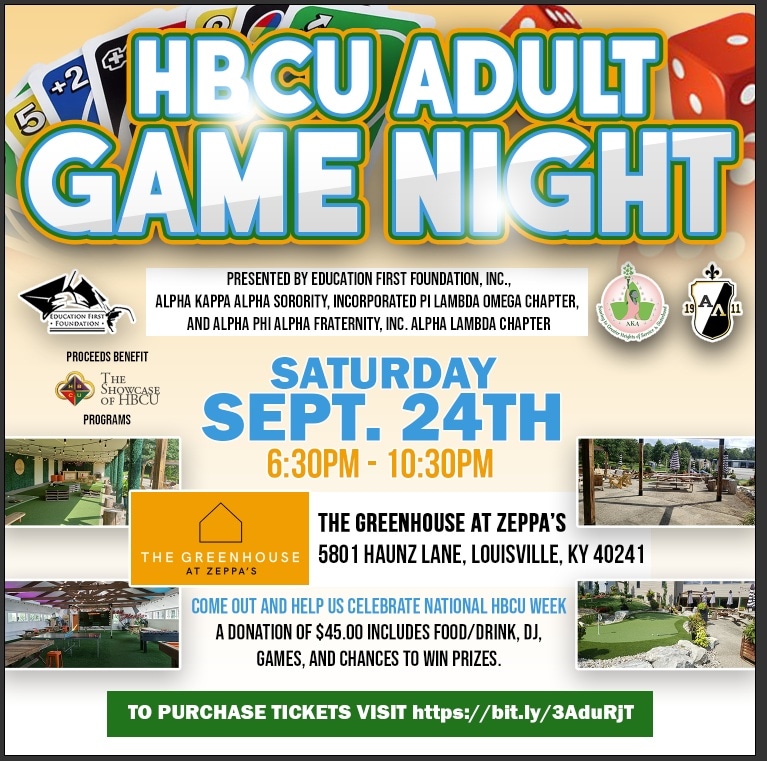 HBCU Adult Game Night – Saturday Sept. 24 – The Showcase of HBCU